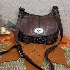 Fossil canvas crossbody purse